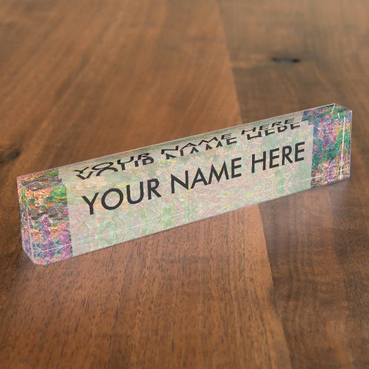 アイリスモネガーデンギヴェルニー花 デスクネームプレート (側面)