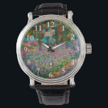 アイリスモネガーデンギヴェルニー花 腕時計<br><div class="desc">モネ絵を描の最高傑作 – モネの庭のアイリスと呼ばれるカラフルの花ジヴェルニーで絵を描は、クロード・モネによって1900絵を描年に生まれた。</div>