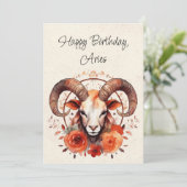 アイリスラム〔占星術の〕十二宮図水彩誕生日フラットカード (スタンド正面)