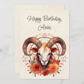 アイリスラム〔占星術の〕十二宮図水彩誕生日フラットカード (正面/裏面)