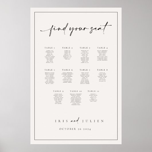 アイリス座席表ポスター ポスター (正面)