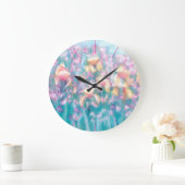 アイリス庭のCricketDianeの花の春のぼろぼろの上品 ラージ壁時計 (ホーム)