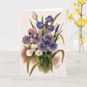 アイリス日本のズ – アイリスKaempferi – グリーティングカード (黄色い花)