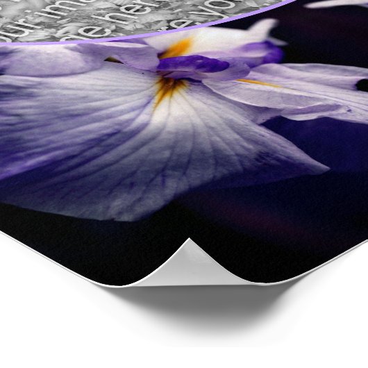 アイリス日本のフラワーフレーム自分の写真を作成 ポスター (角)