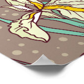 アイリス水仙の花ヴィンテージシームレス ポスター (角)