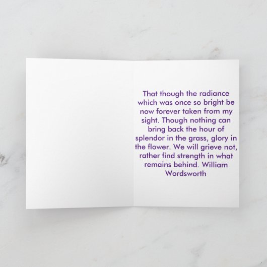 アイリス水彩画の悔やみや弔慰 カード (内部)