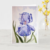 アイリス水彩画の悔やみや弔慰 カード (黄色い花)