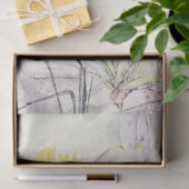 アイリス水彩画の旧式な花の芸術のティッシュペーパー 薄葉紙 (ギフト)