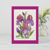 アイリス水彩画 招待状 (スタンド正面)