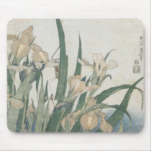 アイリス花およびバッタ、c.1830-31 マウスパッド