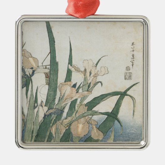 アイリス花およびバッタ、c.1830-31 メタルオーナメント (正面)
