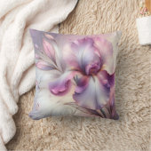 アイリス花と金ゴールドエッチング クッション (ブランケット)