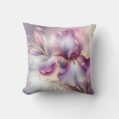 アイリス花と金ゴールドエッチング クッション (正面)