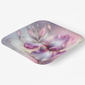 アイリス花と金ゴールドエッチング ペーパープレート (傾斜あり)