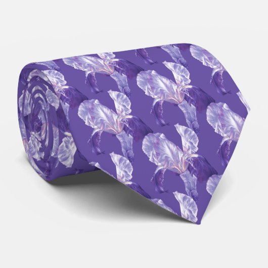アイリス花の植物の紫外結婚式のタイ ネクタイ (ロール)