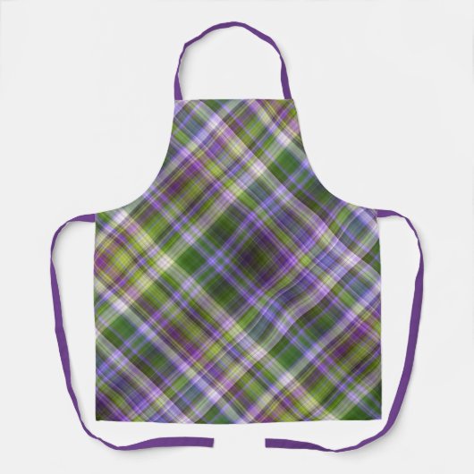 アイリス花の紫と緑の草原 エプロン (正面)