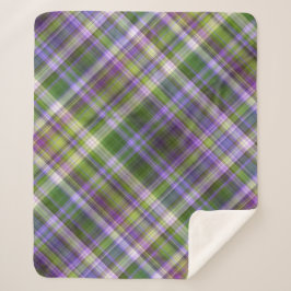 アイリス花の紫と緑の草原 シェルパブランケット