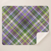 アイリス花の紫と緑の草原 シェルパブランケット (正面(横))