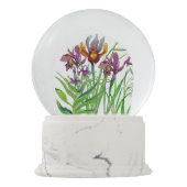 アイリス花の雪の地球 スノーグローブ (裏面)