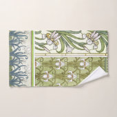 アイリス花のBathタオルセットのアールヌーボーのボーダー バスタオルセット (ハンドタオル)