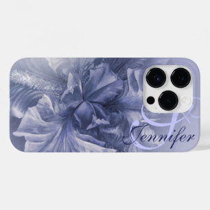 アイリス花クローズアップフローラグレイ青アート Case-Mate iPhone 14 PROケース