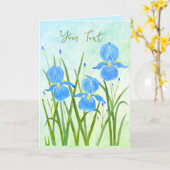 アイリス花折りグリーティングカード カード (黄色い花)