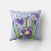 アイリス花柄の枕 クッション (裏面)