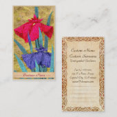 アイリス芸術を絵を描くオリエンタルの抽象的な花を絞ります 名刺 (正面/裏面)