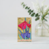 アイリス芸術を絵を描くオリエンタルの抽象的な花を絞ります 名刺 (スタンド正面)
