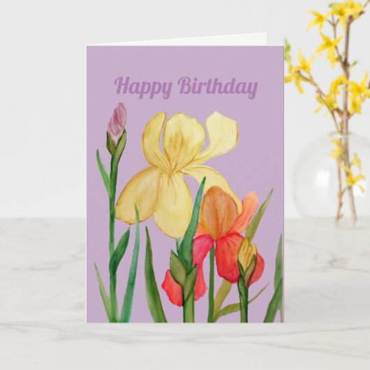 アイリス誕生日 カード (黄色い花)