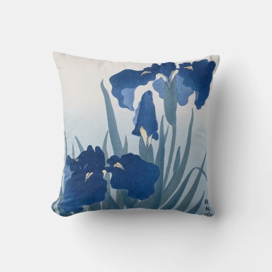 アイリス（ダークブルー）大原小村 クッション (正面)
