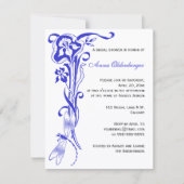 アイリス&ドラゴンフライ王室のブルーブライダルシャワー 招待状 (正面)