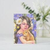 アイリス・フェアリー・カッドリング・かわいいウサギのハガキ ポストカード (スタンド正面)