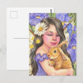 アイリス・フェアリー・カッドリング・かわいいウサギのハガキ ポストカード (正面/裏面)