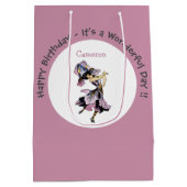 アイリス – フルーアデリス花お洒落パーティー供給 ミディアムペーパーバッグ (裏面)