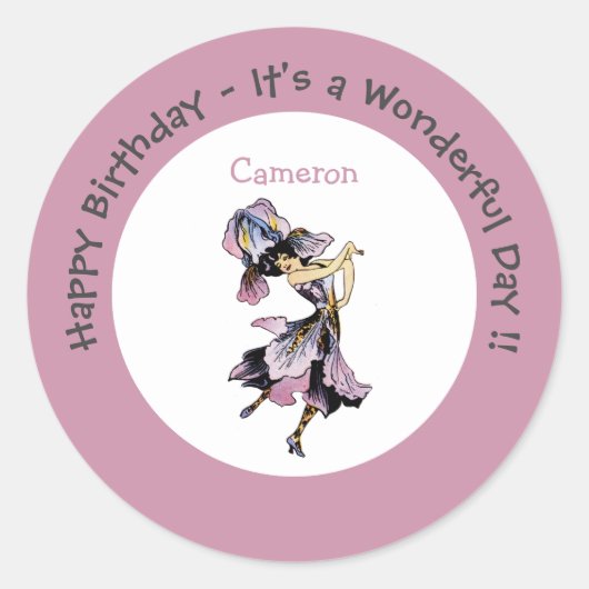 アイリス – フルーアデリス花お洒落パーティー供給 ラウンドシール (正面)