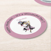 アイリス – フルーアデリス花お洒落パーティー供給 ラウンドペーパーコースター (アングル)