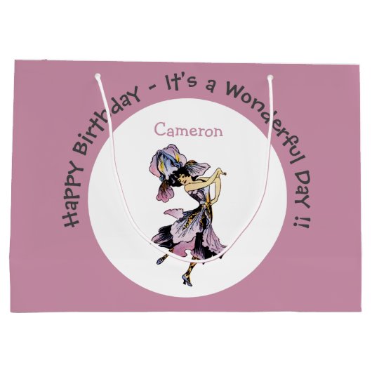 アイリス – フルーアデリス花お洒落パーティー供給 ラージペーパーバッグ (裏面)