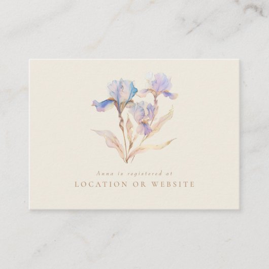 アイリス ブライダルシャワーレジストリー エンクロージャーカード (正面)
