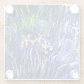 アイリス、有名なフローラ絵画ズby Claude Monet ガラスコースター (裏面)