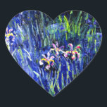 アイリス、有名なフローラ絵画ズby Claude Monet ハートシール<br><div class="desc">印象派のアーティス絵を描トClaude Monetによる虹彩、美しい花</div>