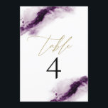 アイリス | 梅紫色の水色金ゴールドテーブル番号 招待状<br><div class="desc">このテーブル番号は、梅ナス紫の水色スプラッシュと黄金のエッジフォントを備えている。このテーブル番号を使用して、ボヘミア、秋、または冬の結婚式またはイベント。</div>