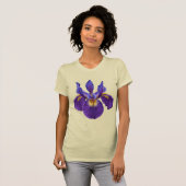 アイリス 水彩 花 Tシャツ (正面フル)