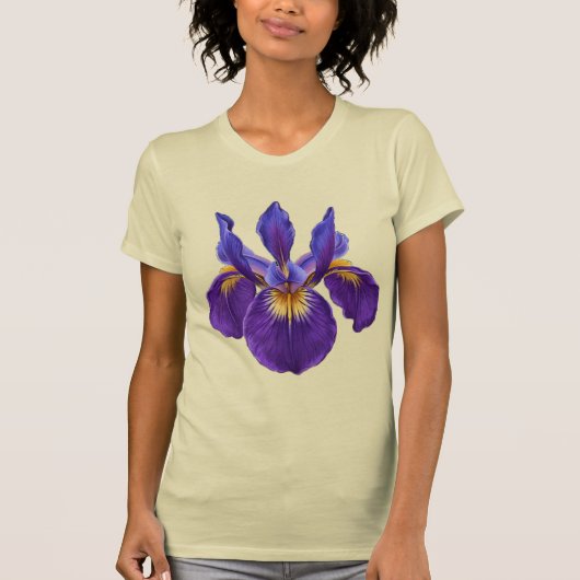 アイリス 水彩 花 Tシャツ (正面)