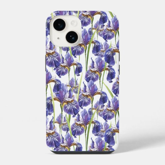 アイリス 紫色の花 iPhoneケース (裏面)