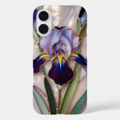 アイリス 紫 ステンドグラス 高級感 iPhoneケース Case-Mate iPhoneケース (裏面)