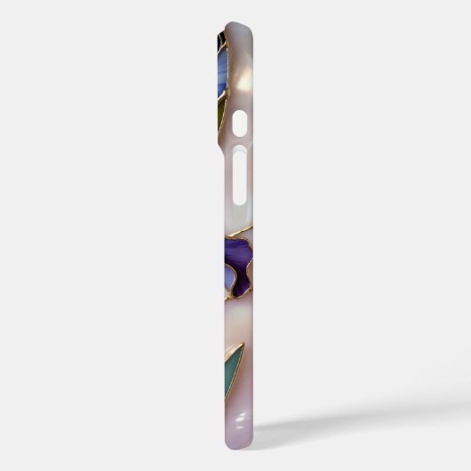 アイリス 紫 ステンドグラス 高級感 iPhoneケース Case-Mate iPhoneケース (裏面 / 左)