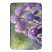 アイリス 花の水彩画 バスマット 紫 (正面縦)