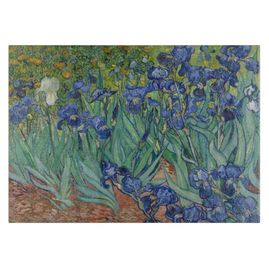 アイリス、花の油絵、フィンセント・ファン・ゴッホ カッティングボード (正面)