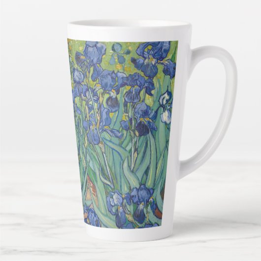 アイリス、花の油絵、フィンセント・ファン・ゴッホ カフェラテマグ (右)